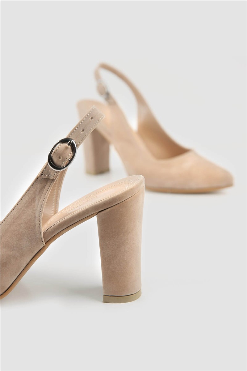 Ženske elegantne cipele od antilopa - Bež #328012