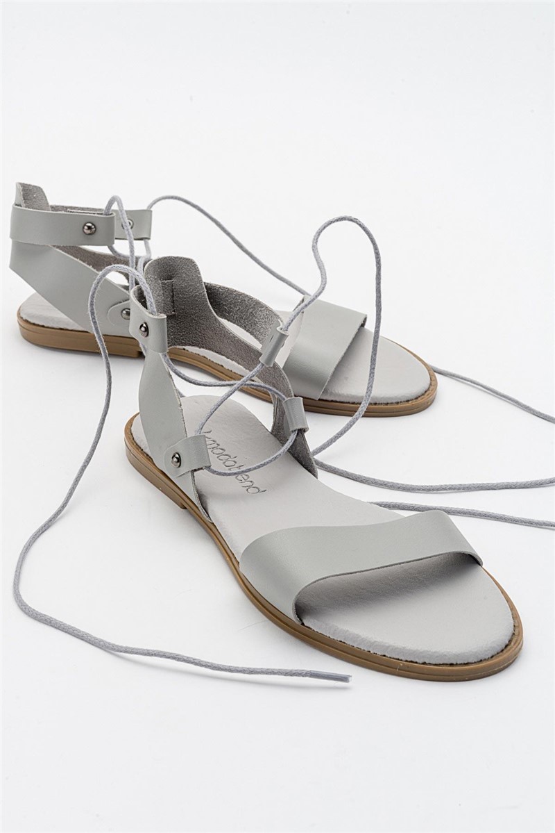 Women's Lace Up Sandals - Gray #382763