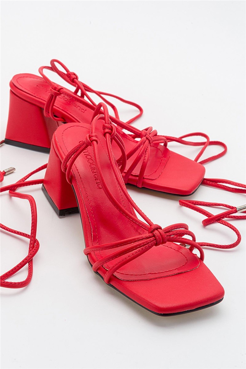 Women's Lace Up Sandals - Red #382759