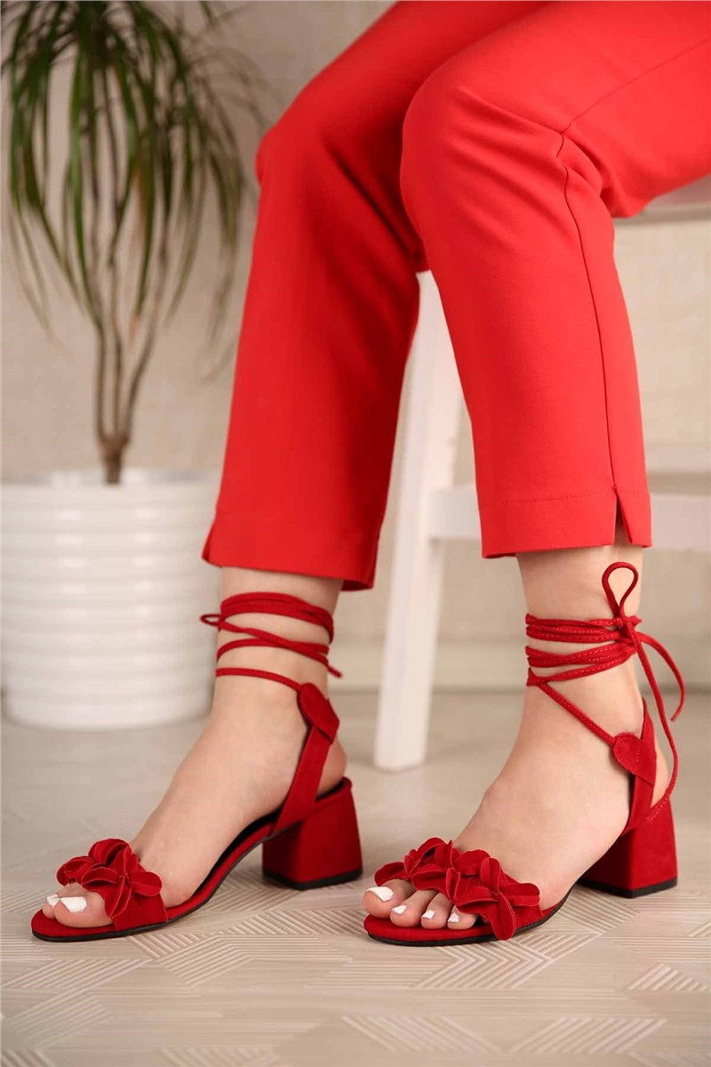 Women's heeled sandals - Red 301045