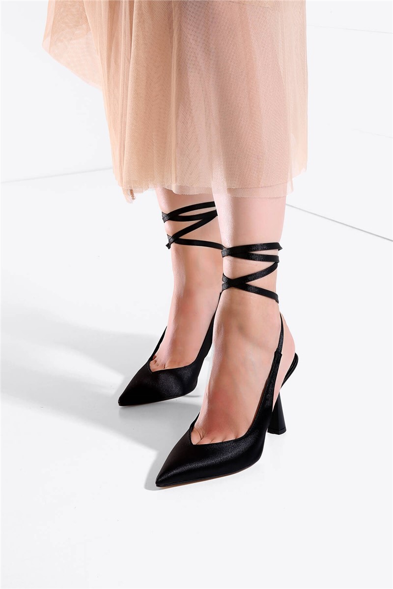 Women's sandals with heel - Black #333750
