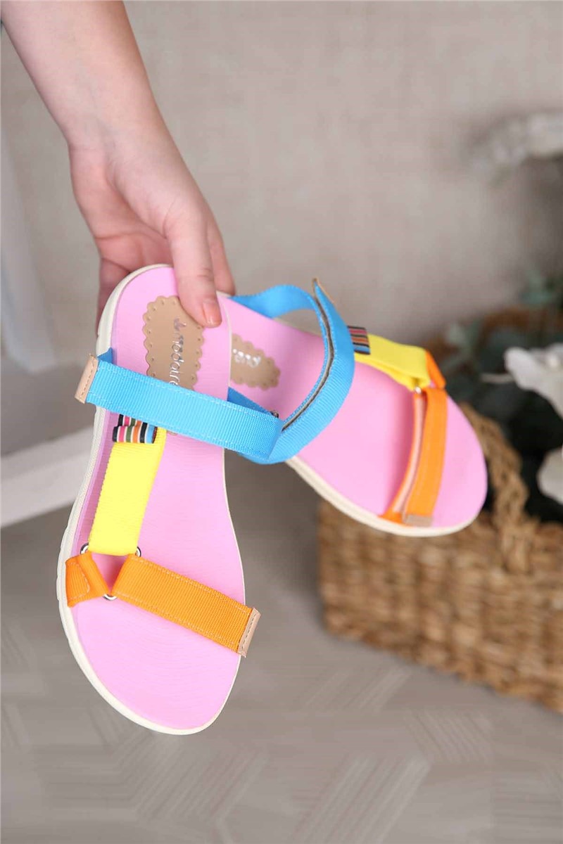 Modatrend Women's Sandals - Blue, Orange, Yellow, Pink #306192