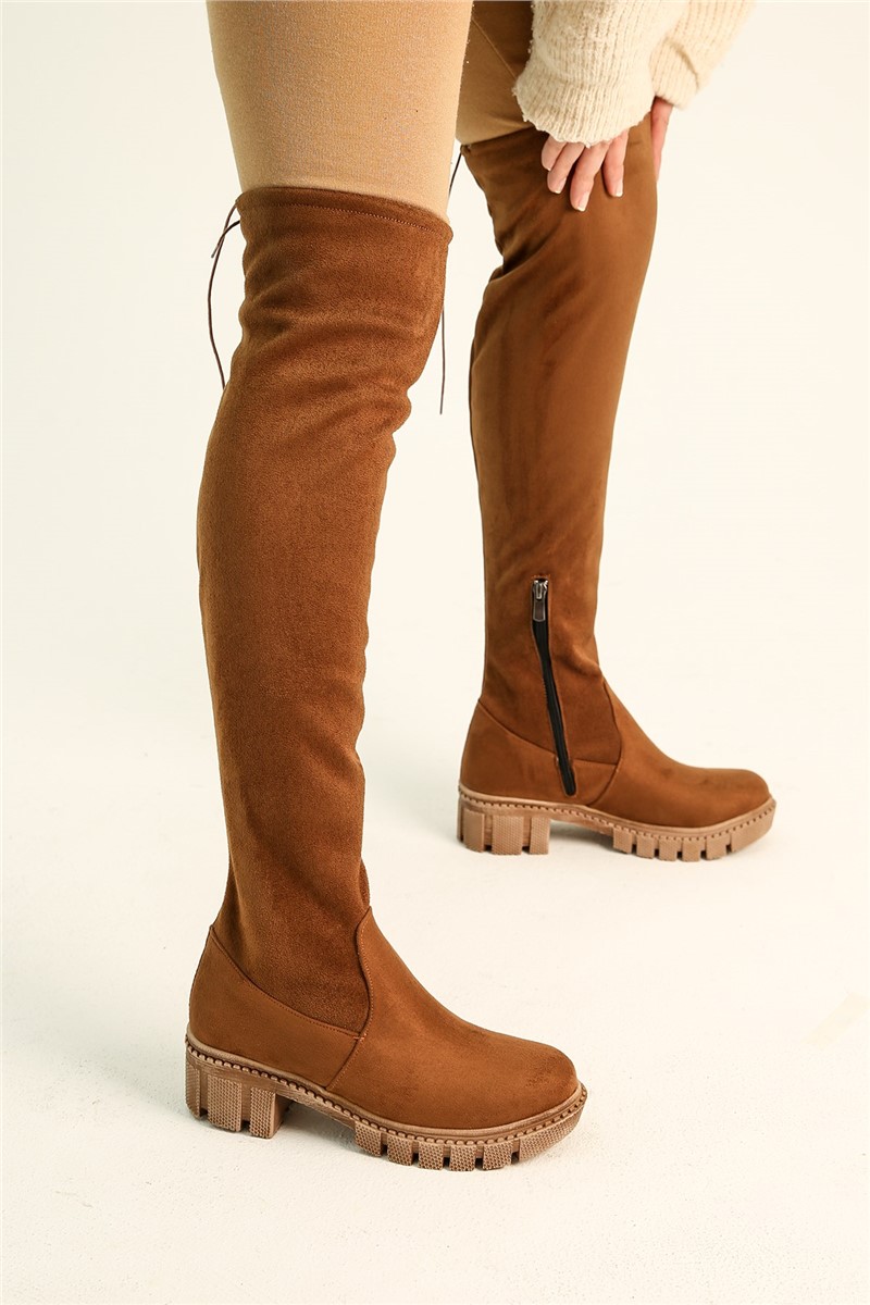 Botas femininas de camurça - Taba #319962