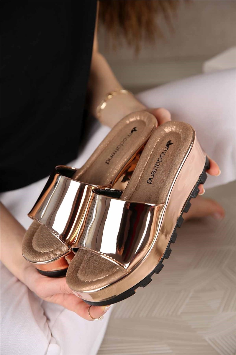 Modatrend Women's Sandals - Gold, Deep Beige #299581