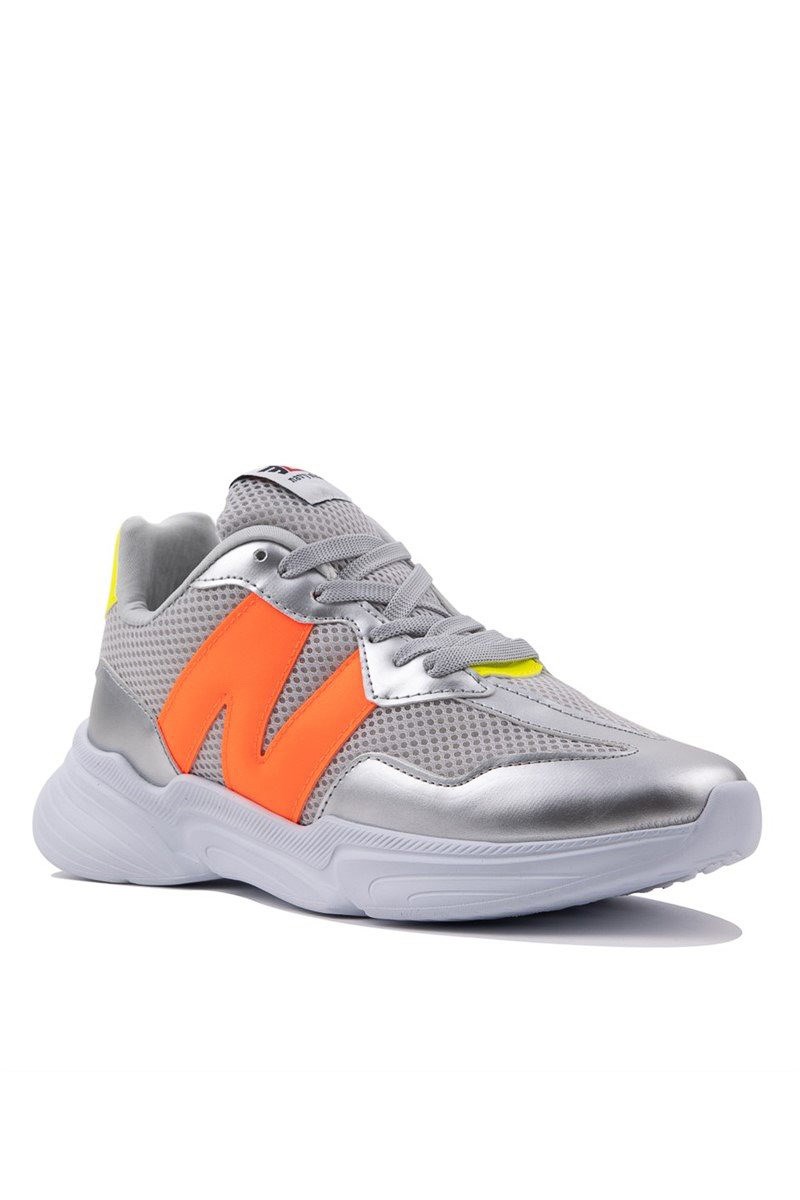Ženske sportske cipele - Siva s narančastom # 324868