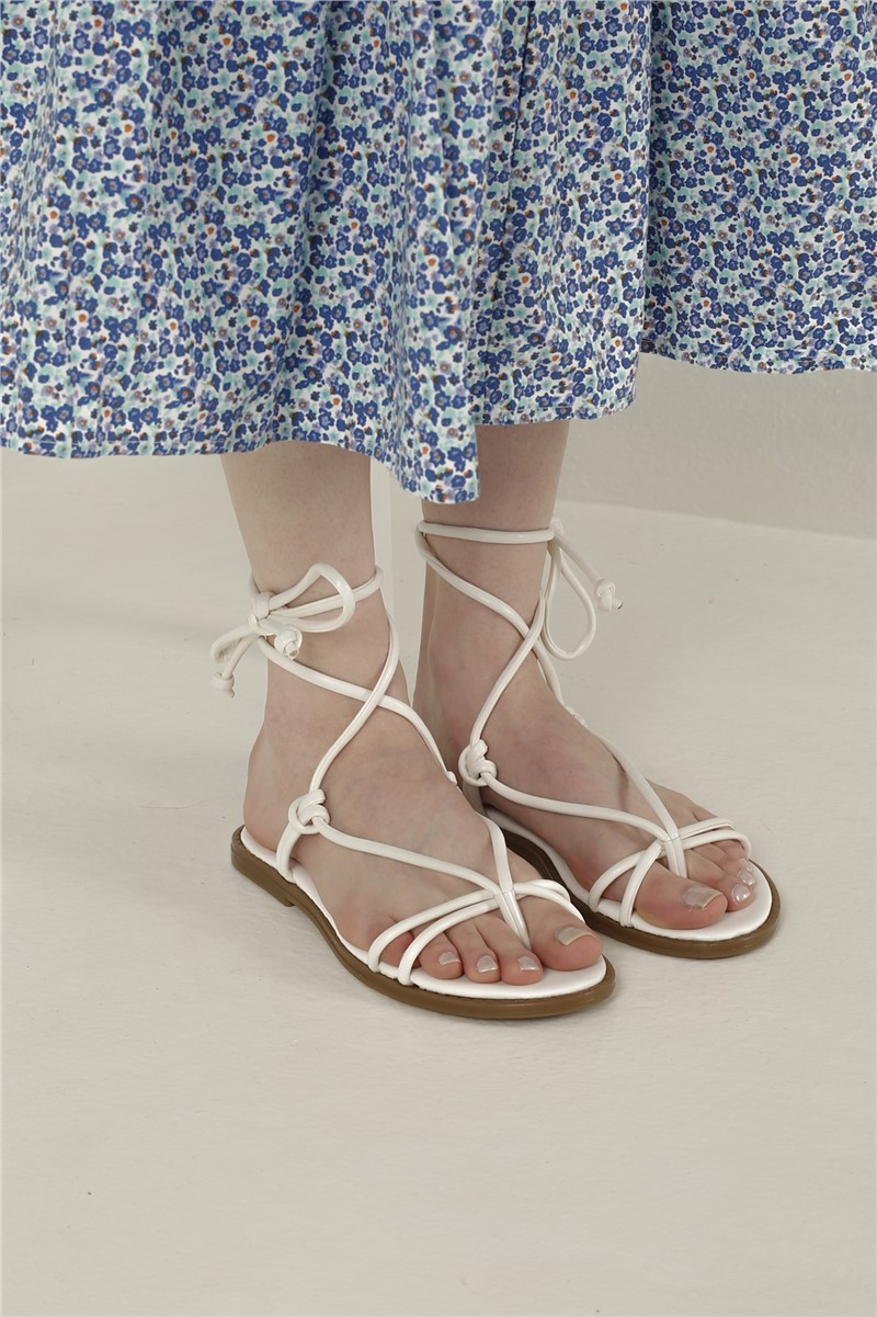 Ženske sandale s vezicama - bijela #327951