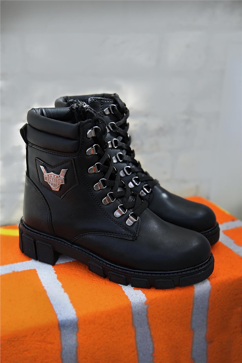 Women's Lace Up Boots - Black #358440