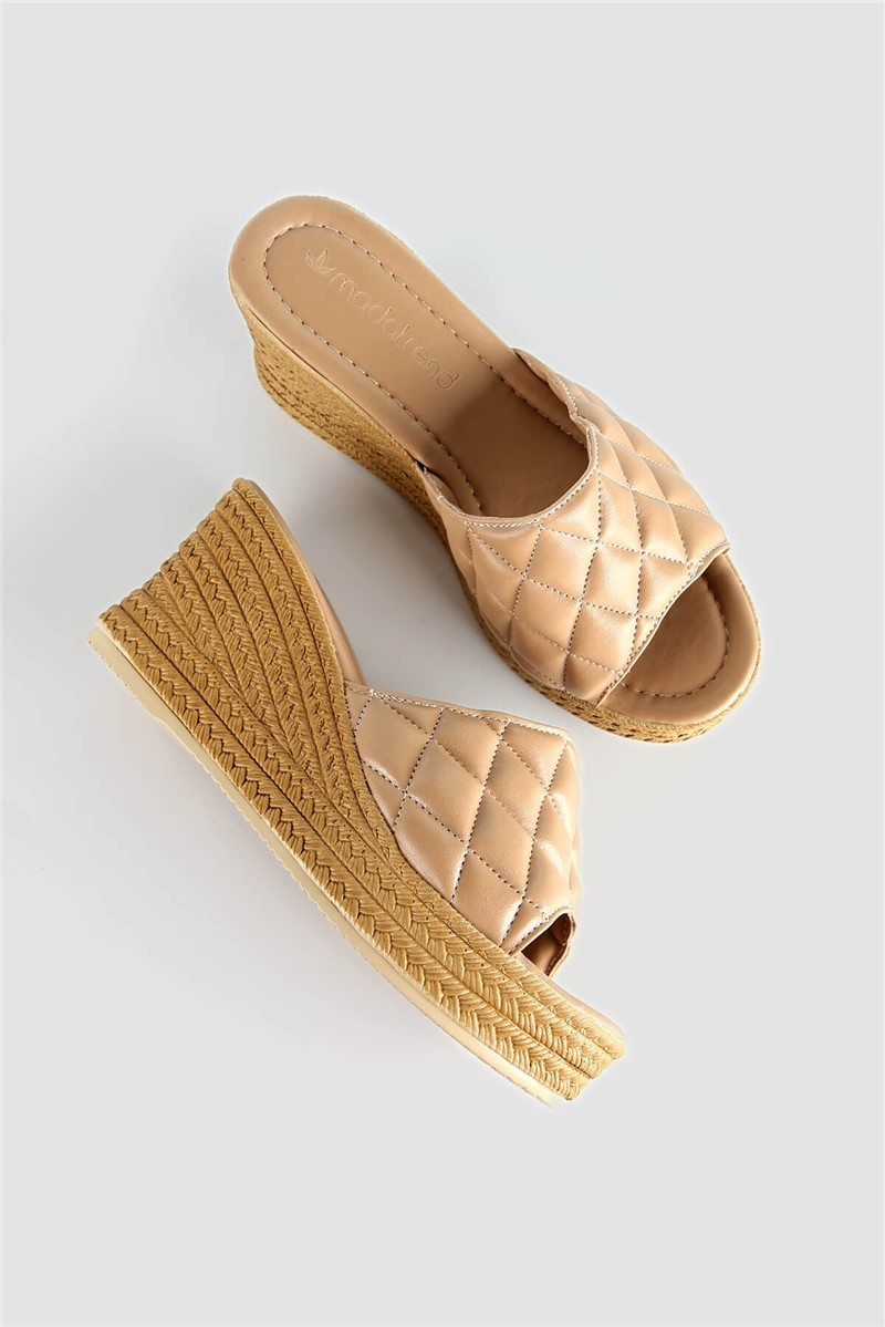 Women's slippers with full sole - Beige #328533