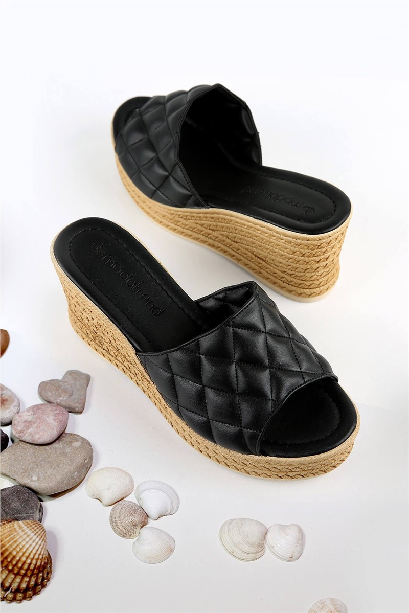 Chinelos femininos com sola completa - Preto #328353