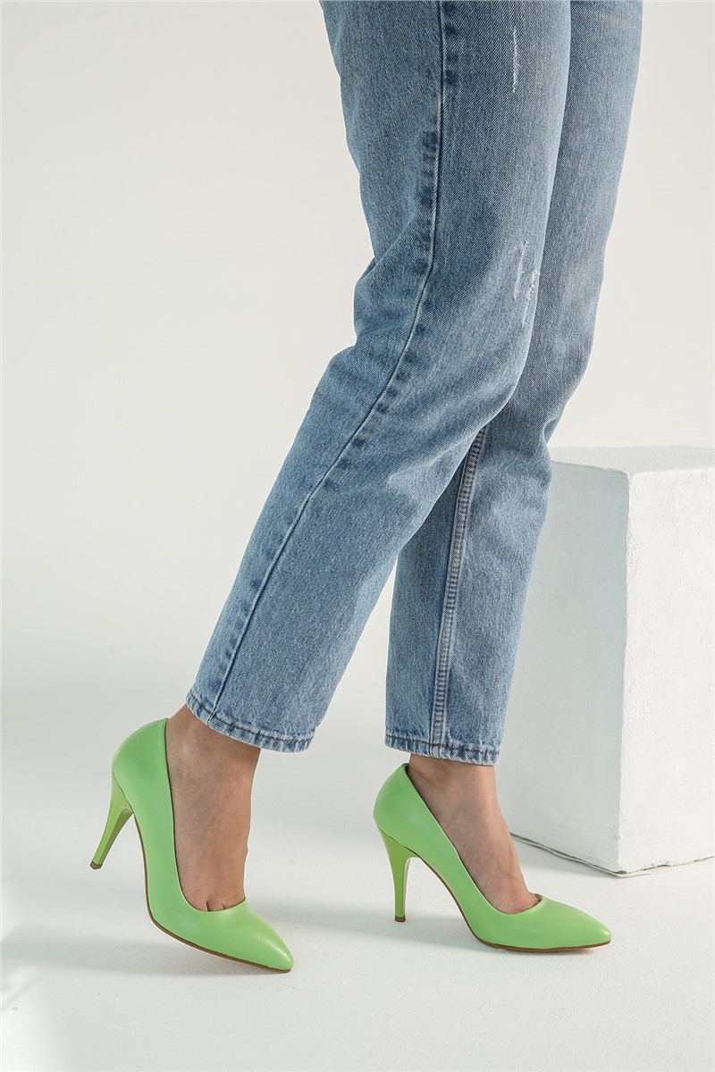 Ženske cipele na petu - svijetlo zelene #319902