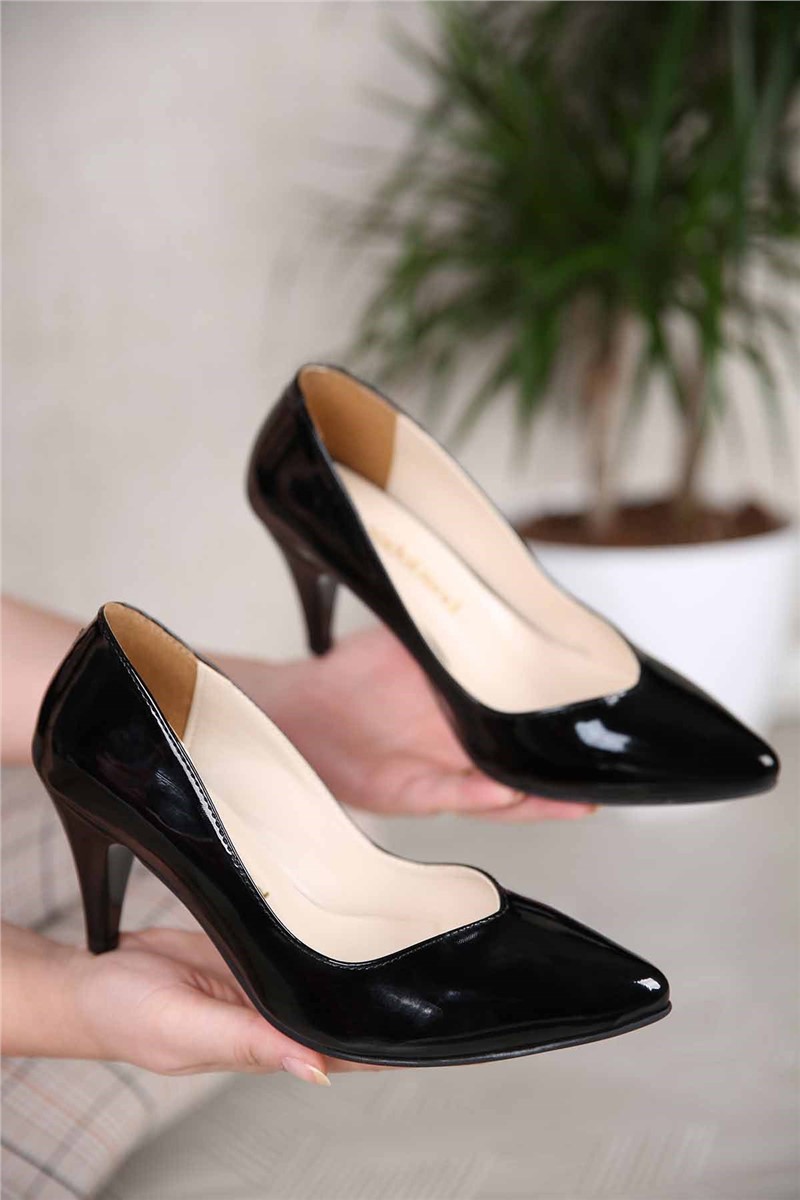 Sapatos femininos de couro envernizado - Preto #312244