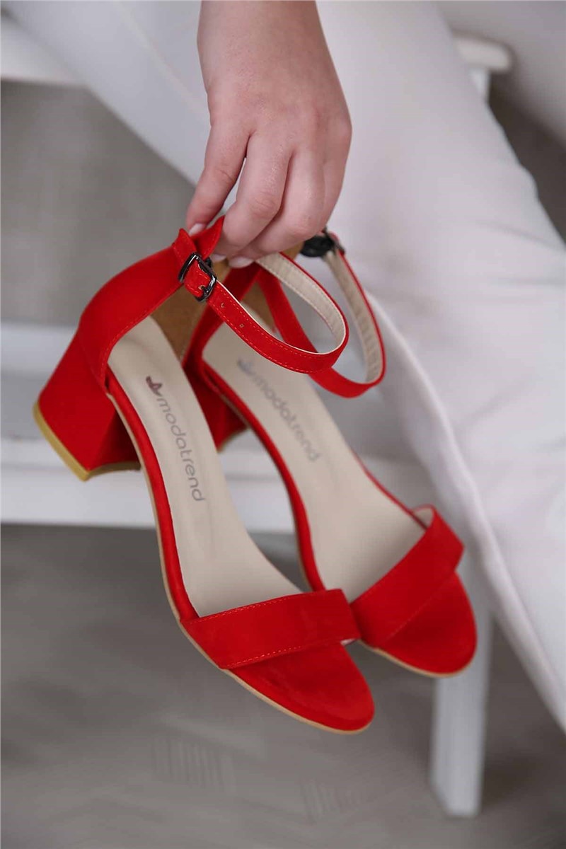 Ženske sandale s petu - Crvene 306483