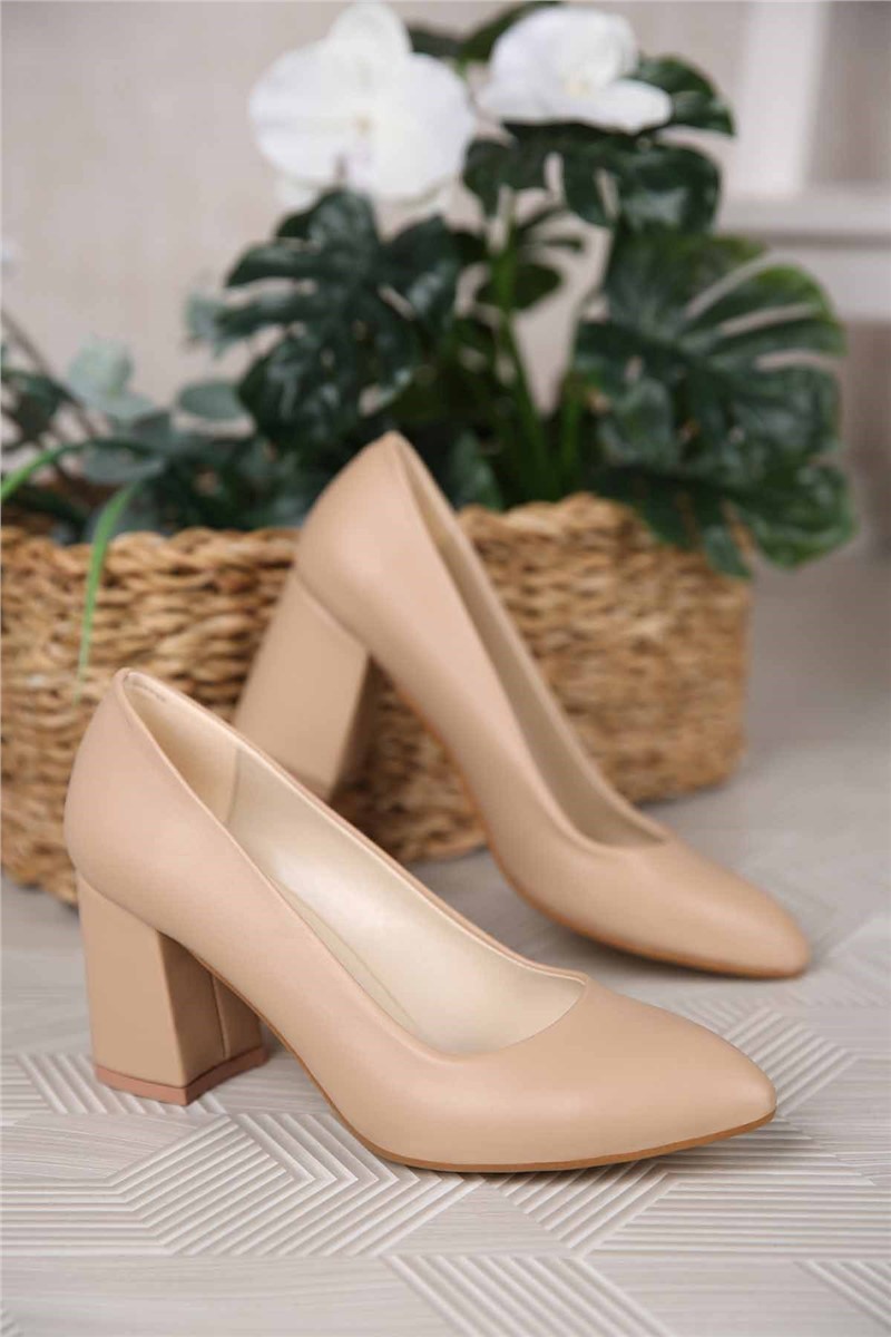 Women's Heeled Shoes - Beige #311391