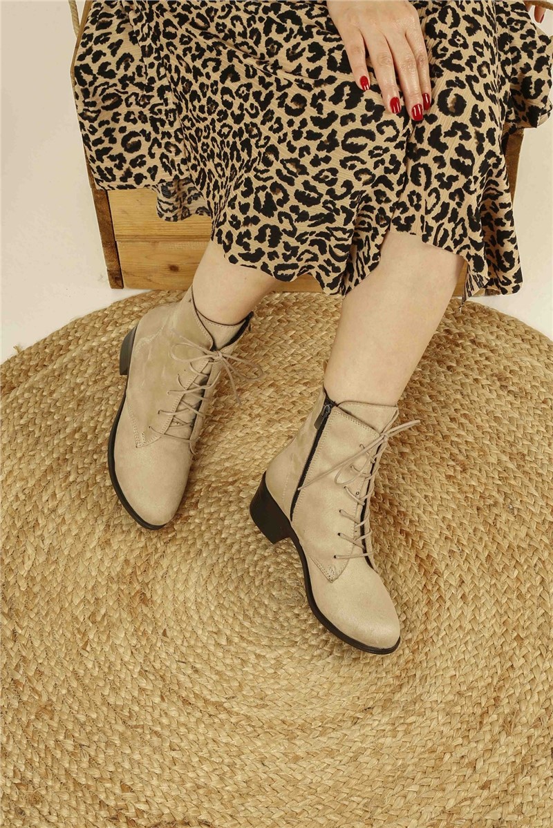 Damen Stiefel Wildleder  - beige  #324784