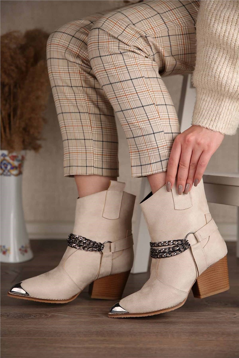 Botas Femininas em Camurça - Bege 299116