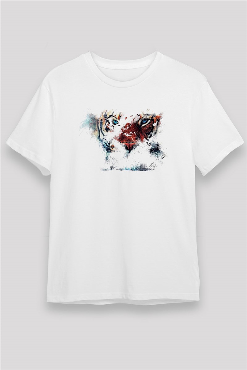 Unisex Print T-Shirt - White #373992