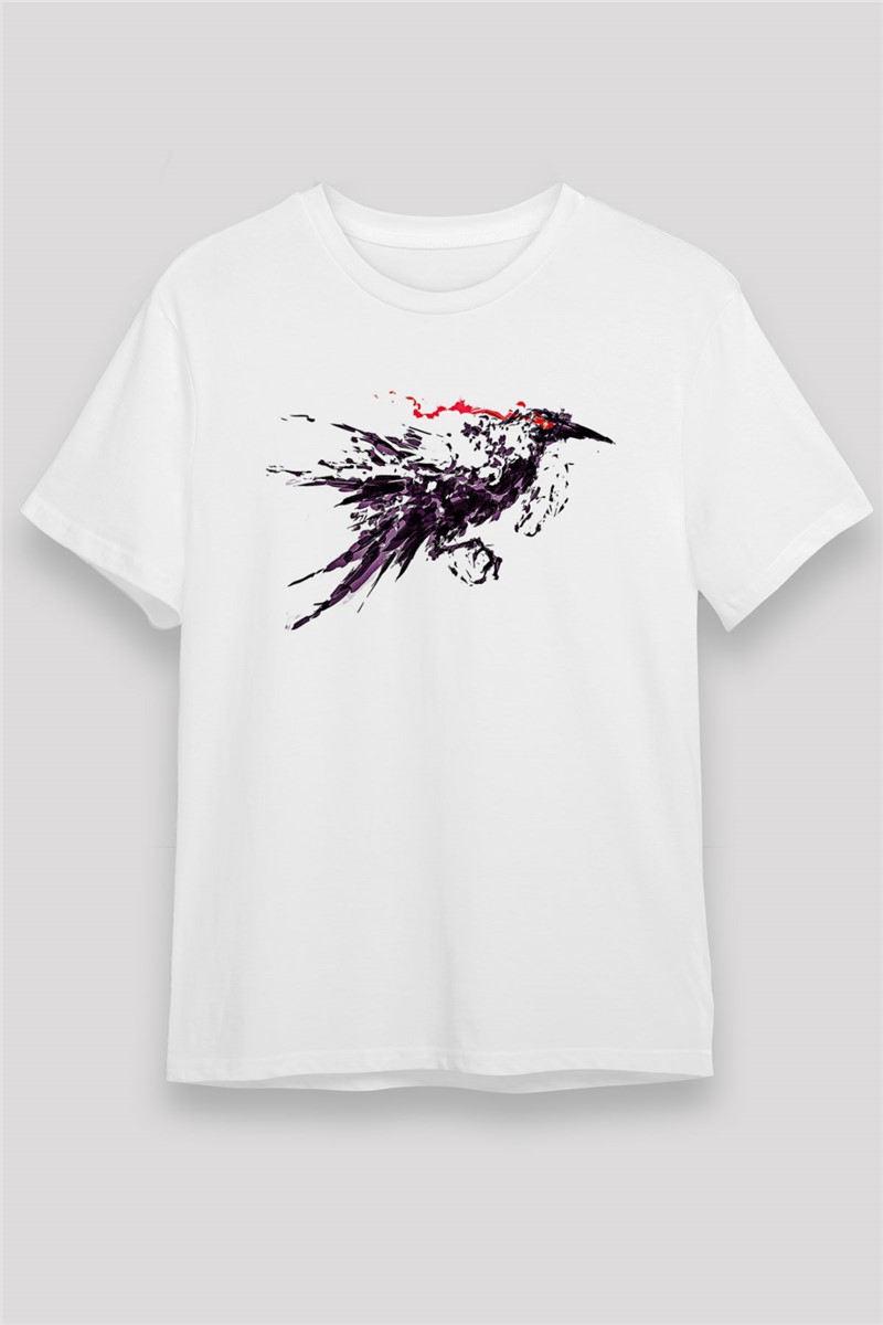 Unisex Print T-Shirt - White #376578