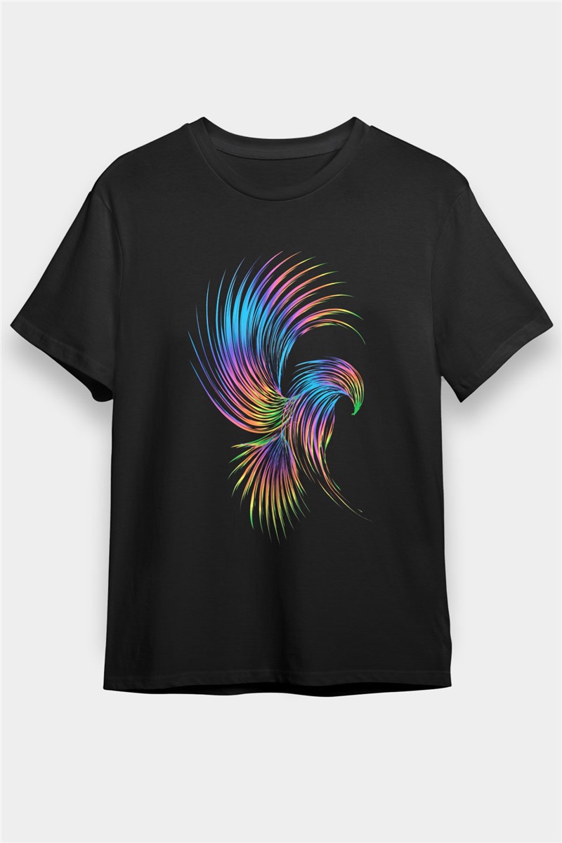 Unisex Print T-Shirt - Black #373938