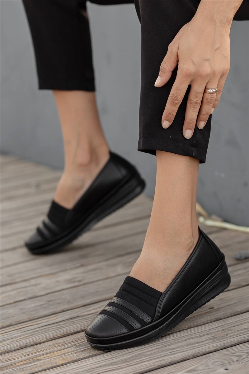 Women's Slip On Ballerina Shoes - Black #361467
