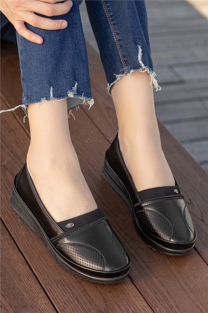 Women's Ballerina Shoes With Anti-Slip Sole - Black #361468
