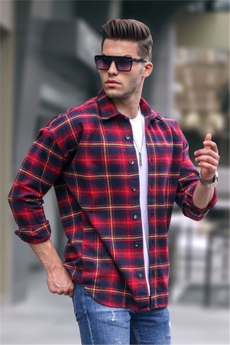 Camisa Xadrez Masculina 5564 - Vermelha #358672
