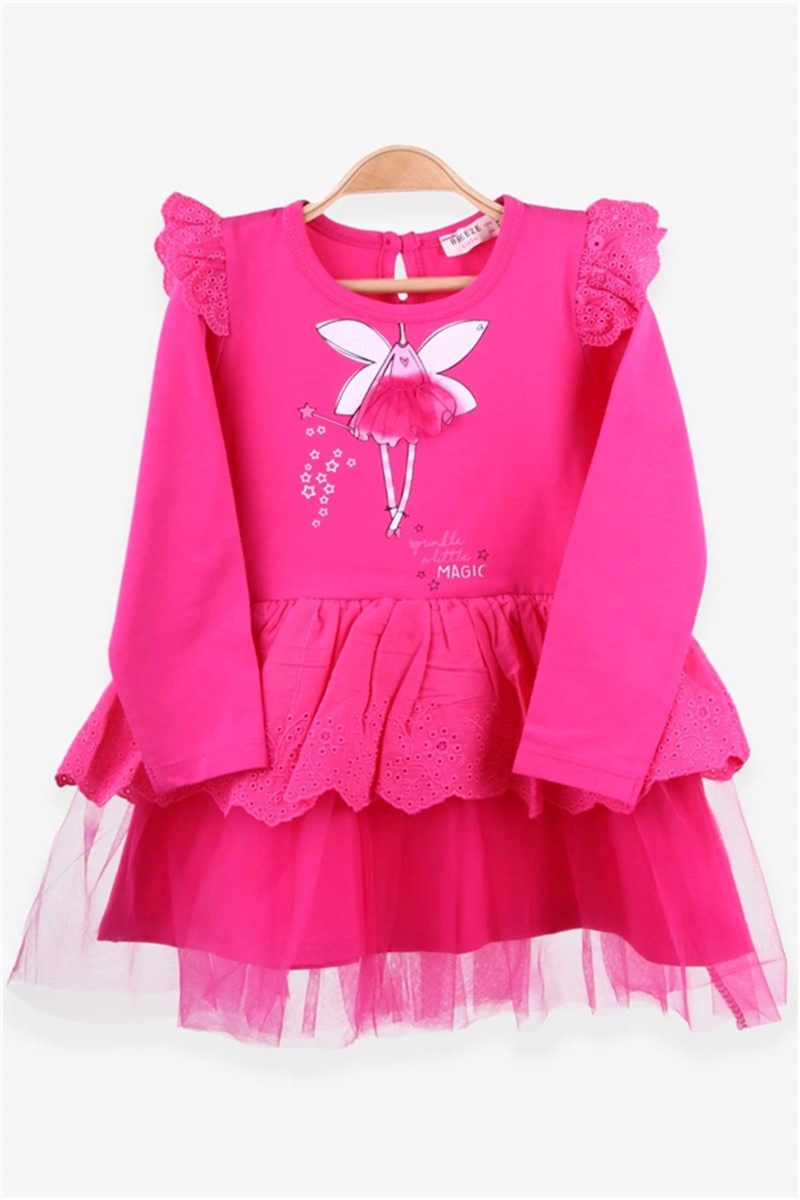 Baby Long Sleeve Dress - Pink #379390