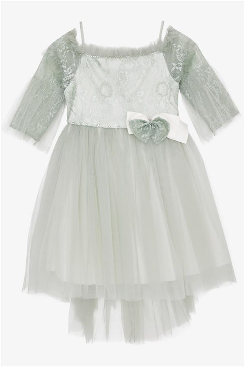 Children's formal dress with tulle - Mint color #383973