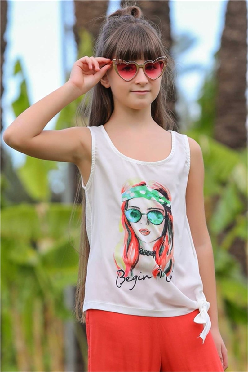 Children's sleeveless blouse - Ecru #379582