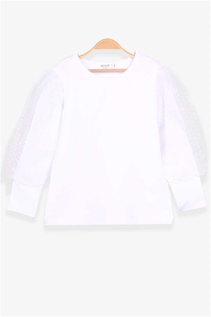 Children's blouse with tulle sleeves - White #379120