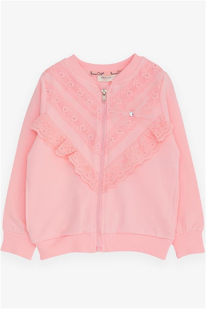 Kids Zip Up Sweatshirt - Pink #381021