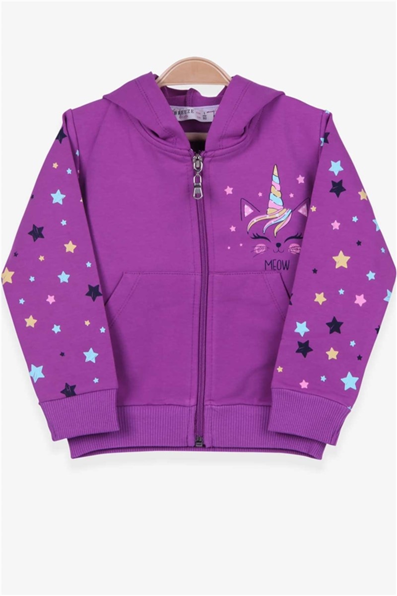 Children's sweatshirt for girl - Purple #379320