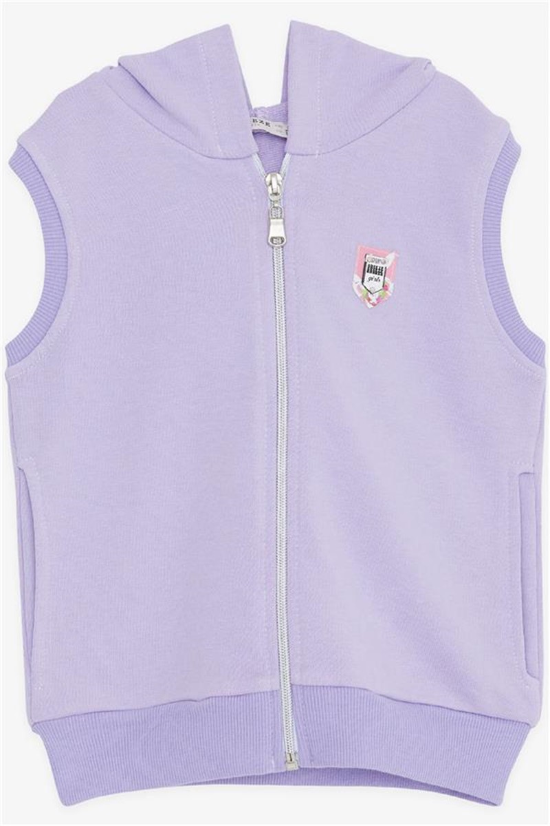 Children's vest with hood for girls - Purple #382419