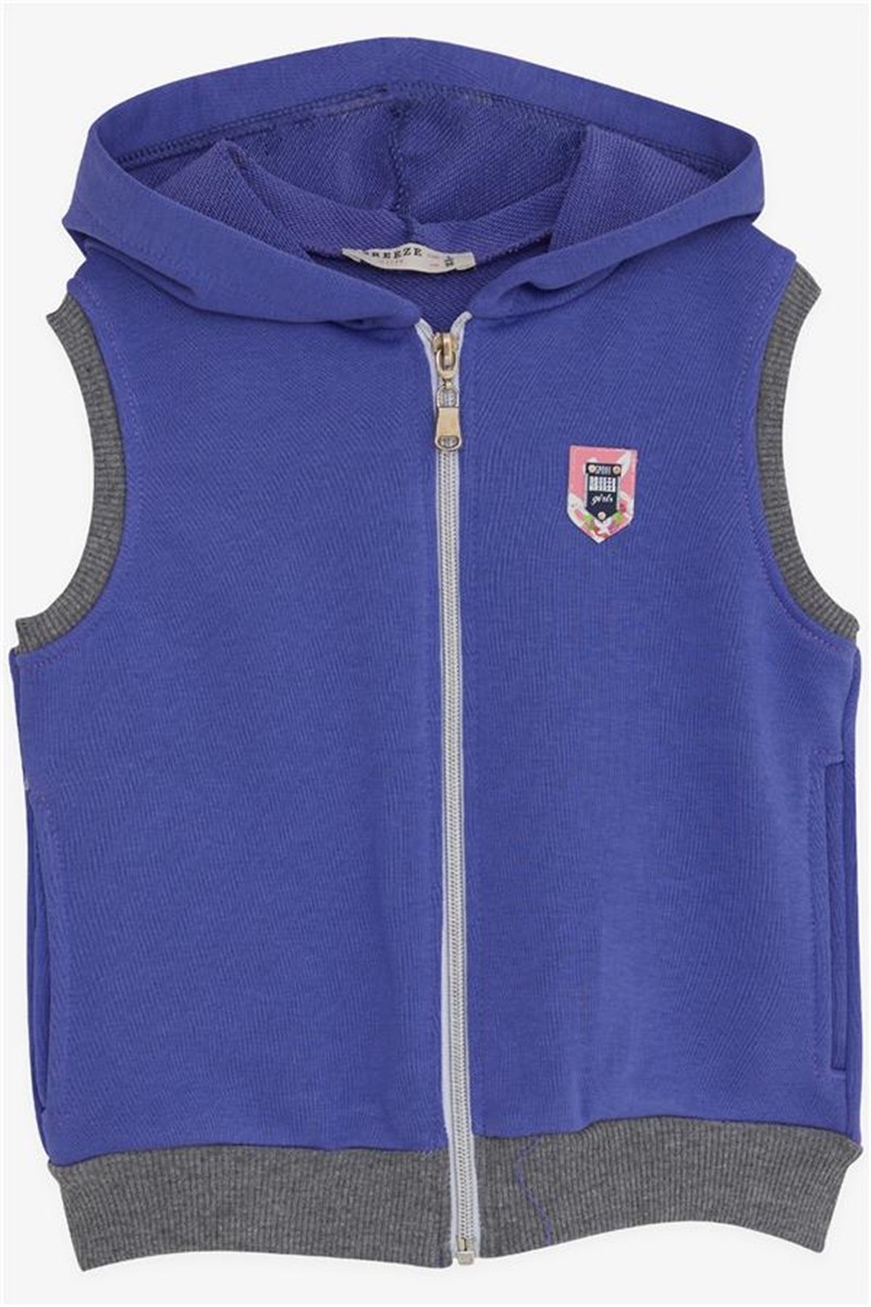 Children's vest for girls with hood - Purple #382417