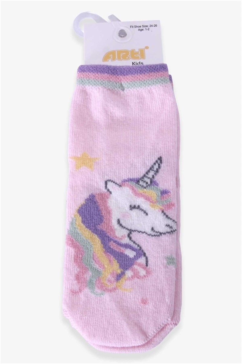 Kız Çocuk Soket Çorap Unicorn Pudra (1-10 Yaş) #379056
