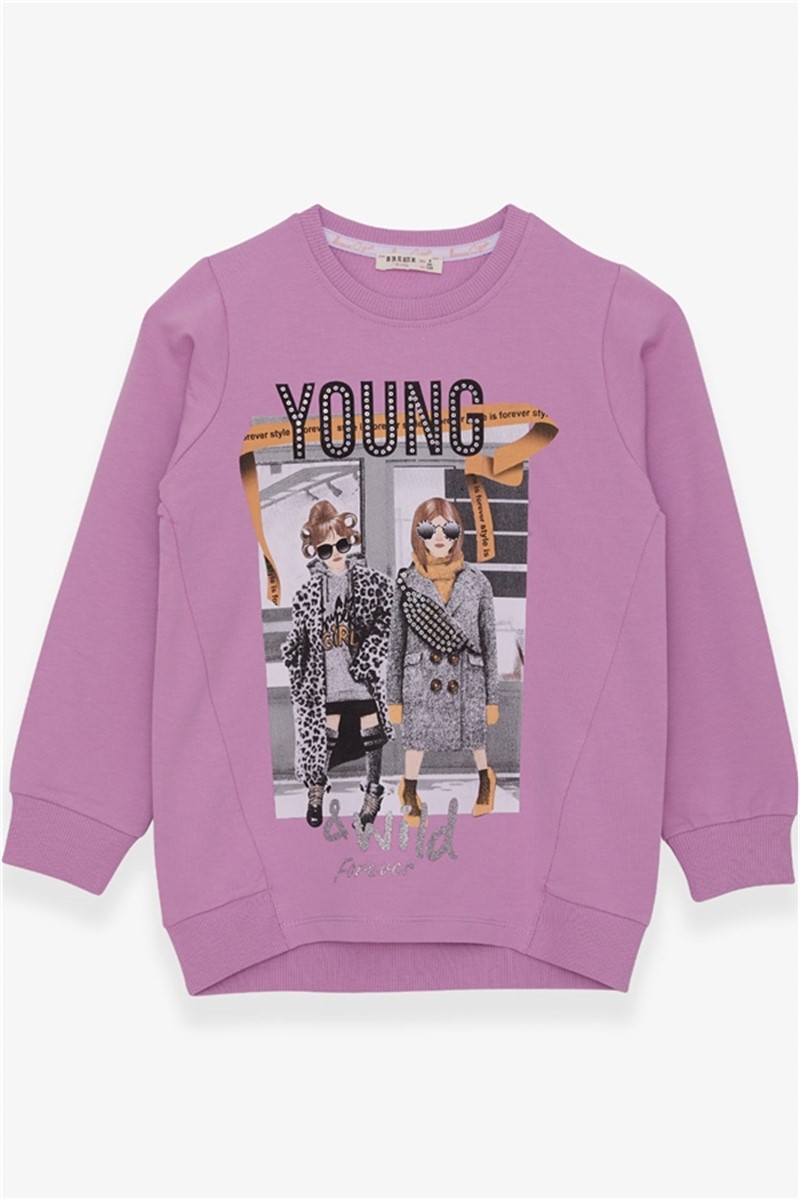 Children's sweatshirt for girls - Purple #379851
