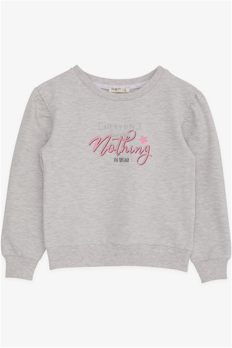 Children's sweatshirt for girls - Beige melange #380523