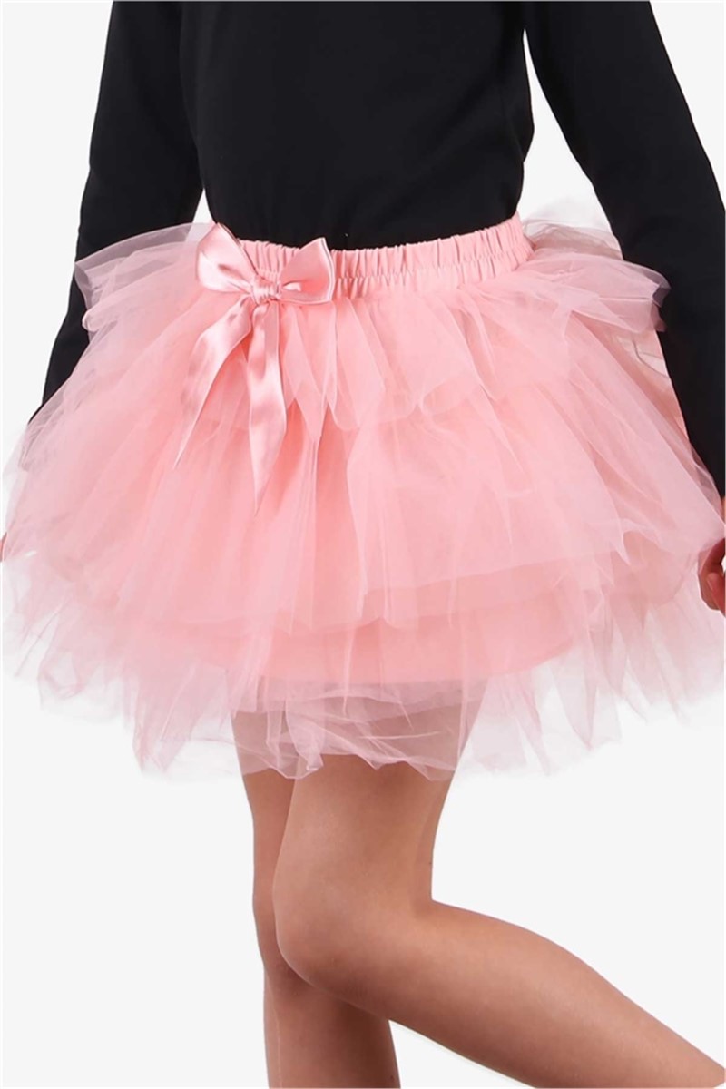 Children's skirt with tulle - Color Salmon #383762
