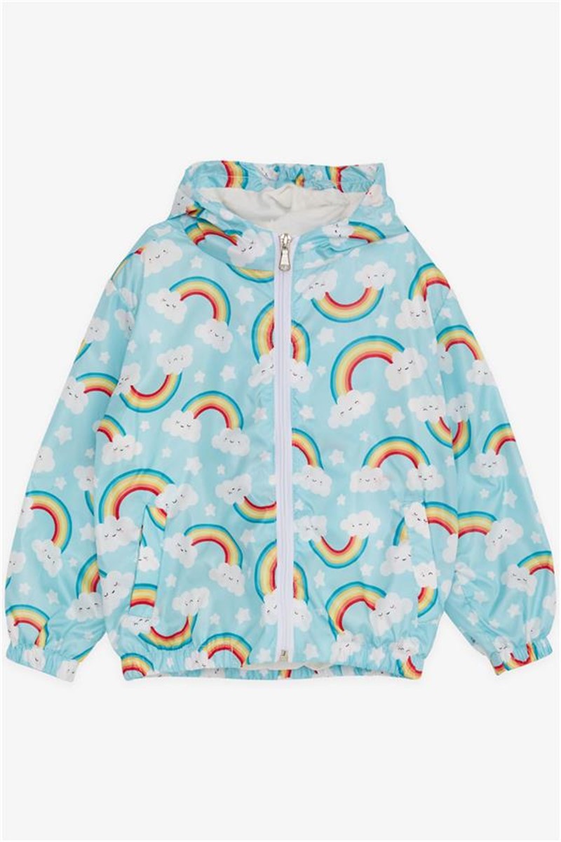 Children's raincoat for girls - Turquoise #381065