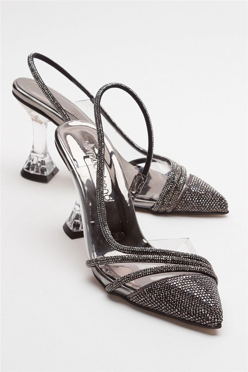 Ženske elegantne cipele s petom - platinaste boje #385591
