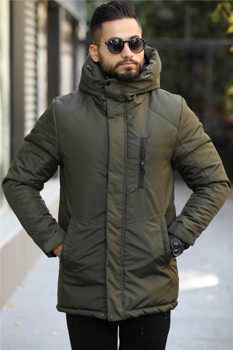 DPA-170 Men's Waterproof Hooded Parka Jacket - Khaki #408264