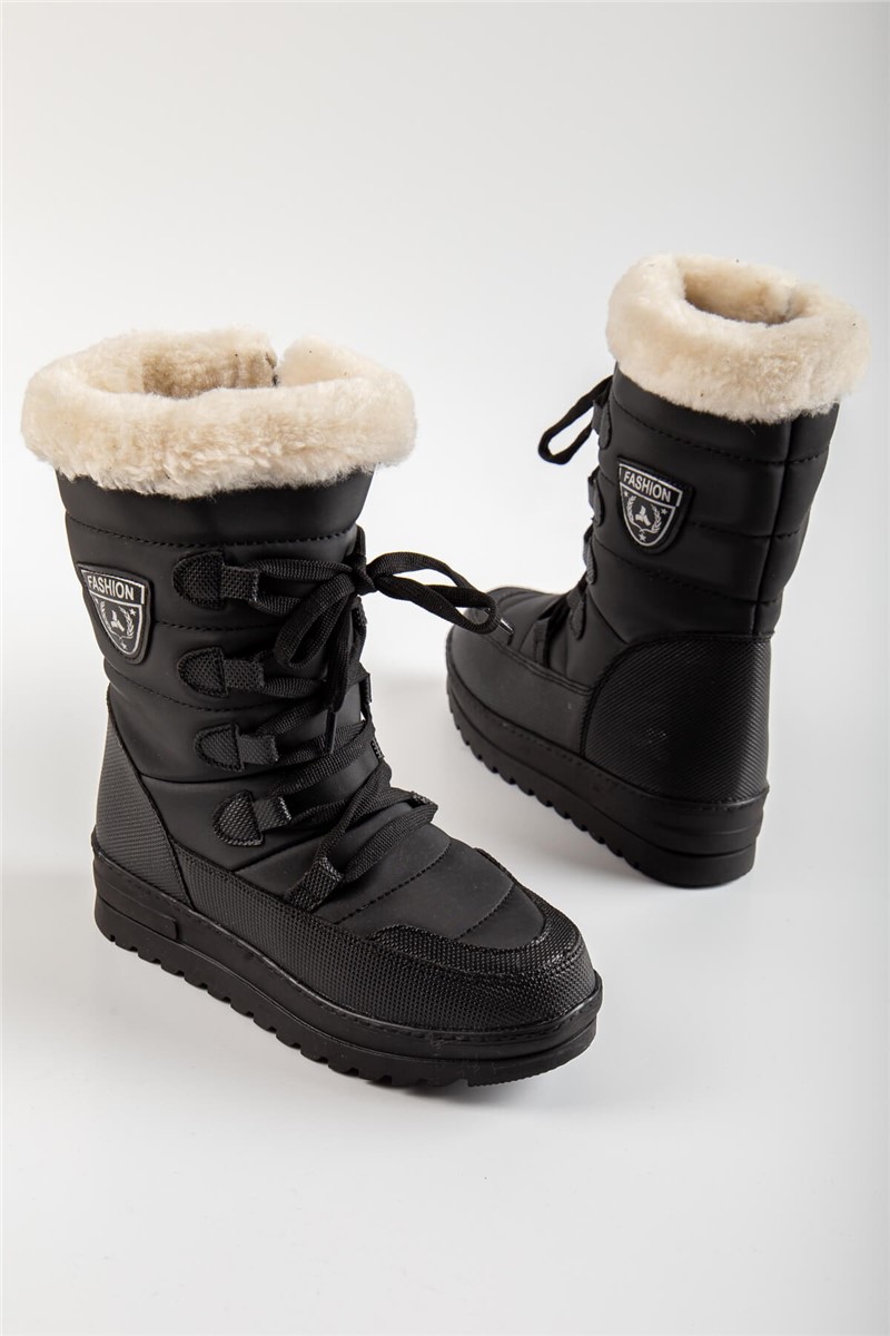 Children's Snow Boots with Scrawl - Black #362998