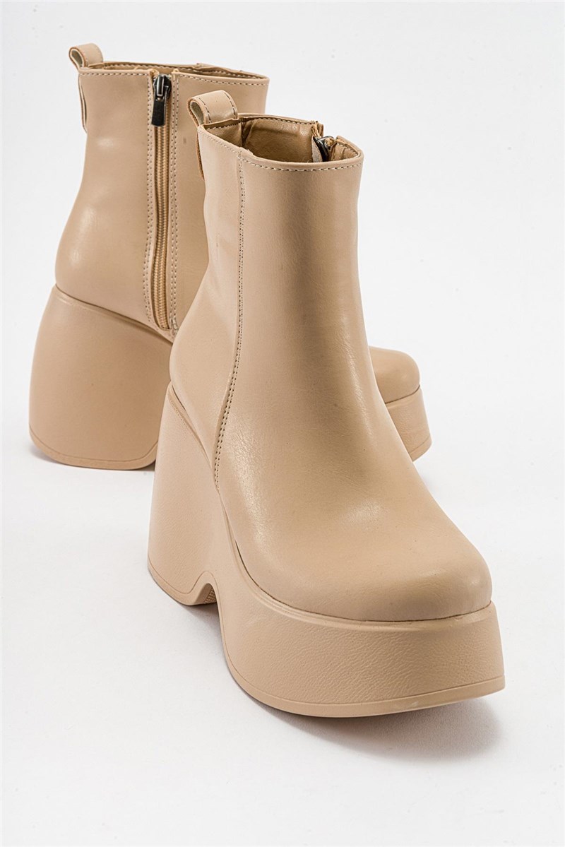 Women's Platform Boots - Beige #410909