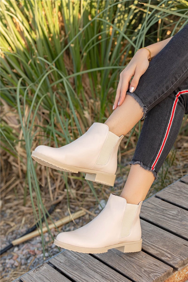 Women's Boots with Side Elastics - Light Beige #361984