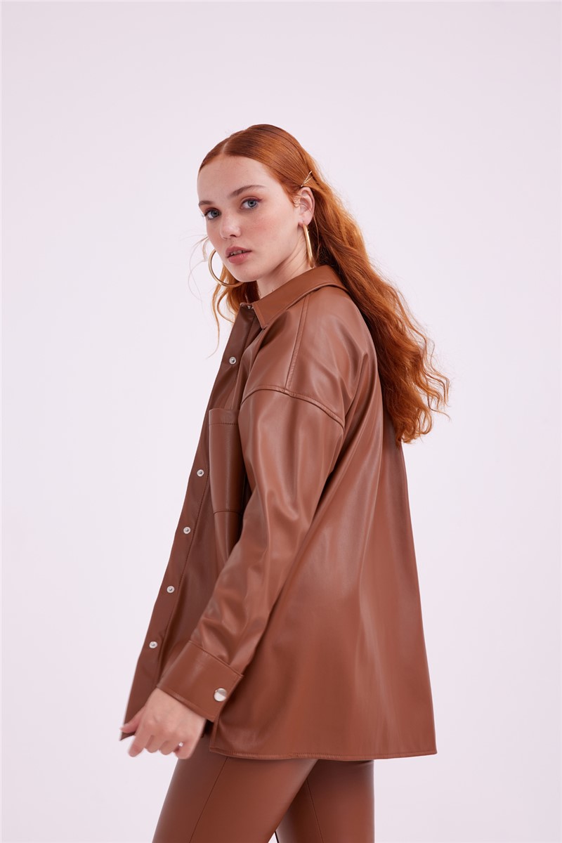 Sateen Women's Jacket - Brown #311938