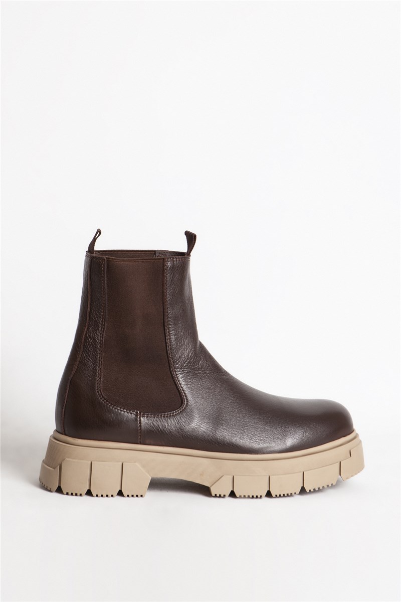 Men's Genuine Leather Boots 152 16301 - Dark Brown #388529