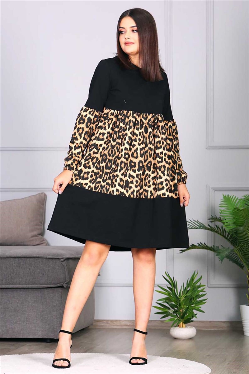 Abito da donna MG687 - Nero con leopardo 289428