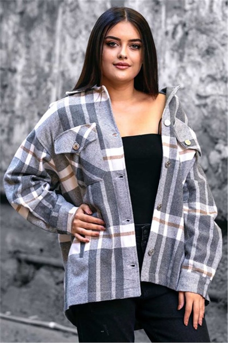Women's Oversize shirt MG042 - Gray 305631