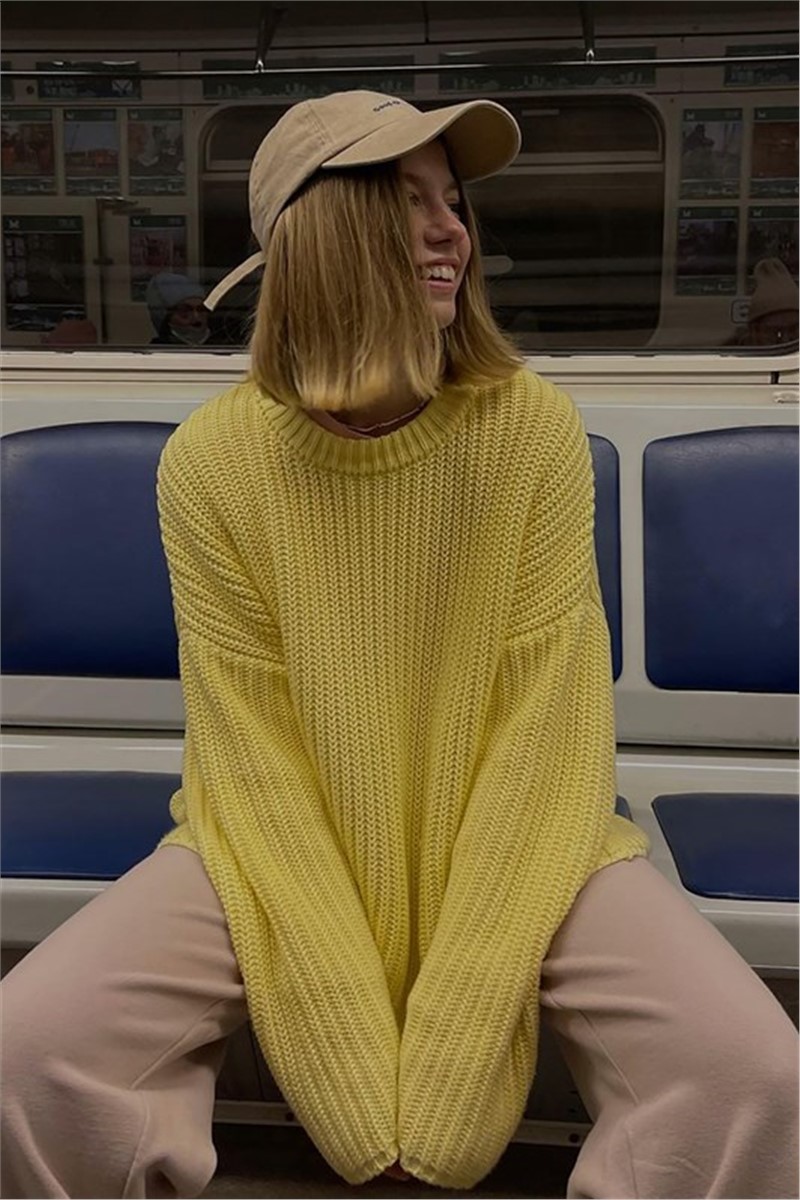 Women's Oversize Sweater MG1297 - Yellow #321144