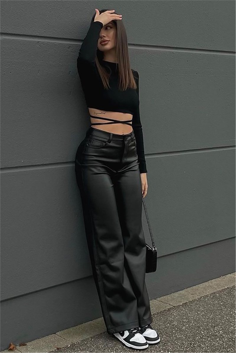 Women's leather pants MG1316 - Black #323228