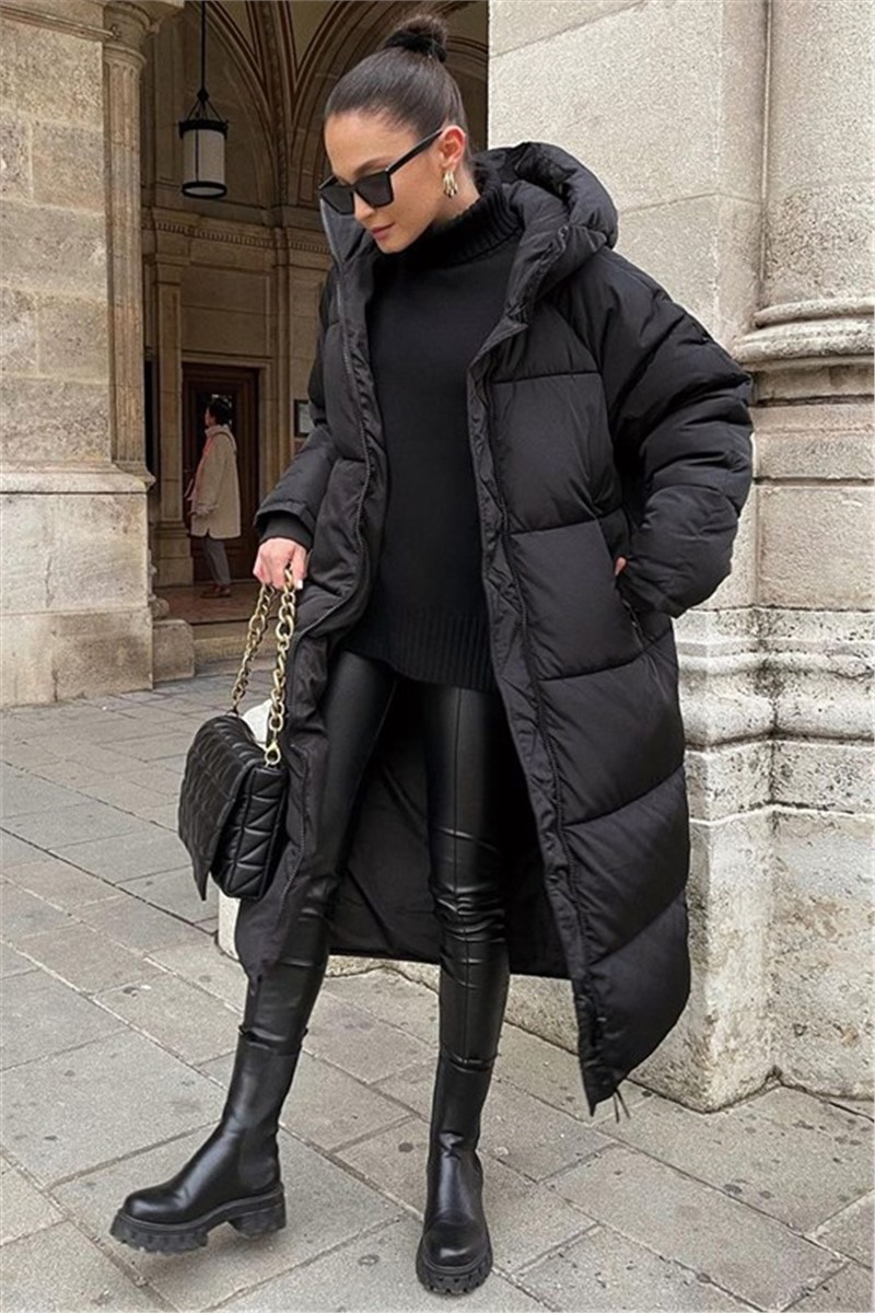 Damen lange Jacke MG5184 - schwarz  #319637